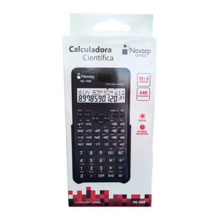 Calculadora Nextep Cientifica 10+2 Digitos Doble Linea 240 Funciones Solar/bateria