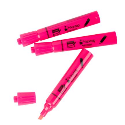 Marcador Nextep Resaltador Color Rosa C/12 Pzas