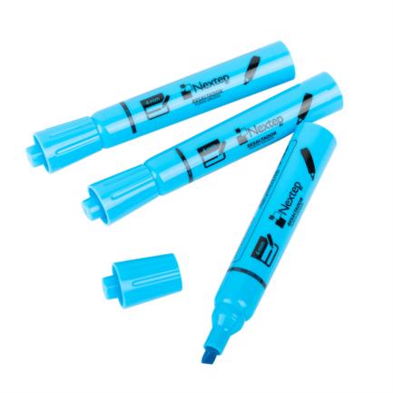 Marcador Nextep Resaltador Color Azul C/12 Pzas
