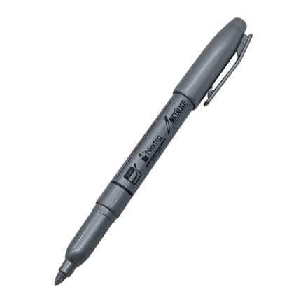 Marcador Nextep Permanente Punta Fina 2mm Plata C/12