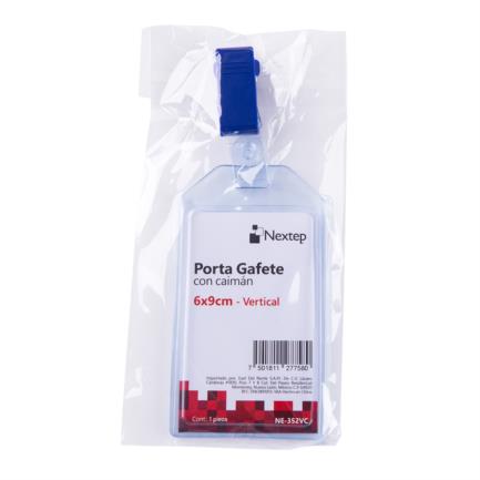 Porta Gafete Plastico Flexible Vertical Nextep 6x9cm con Caiman C/12