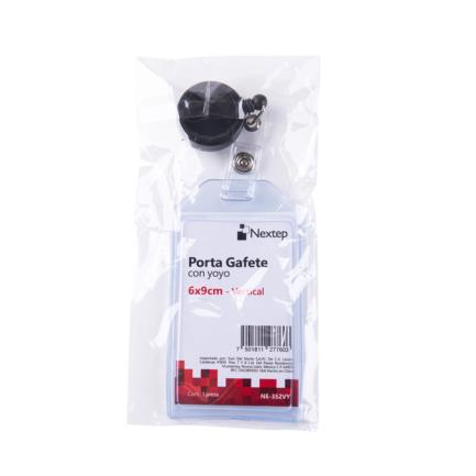 Porta Gafete Plastico Flexible Vertical Nextep 6x9cm con Yoyo C/12