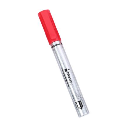 Marcador Nextep Permanente Cuerpo Aluminio Punta Gruesa Cincel 4mm Rojo C/6
