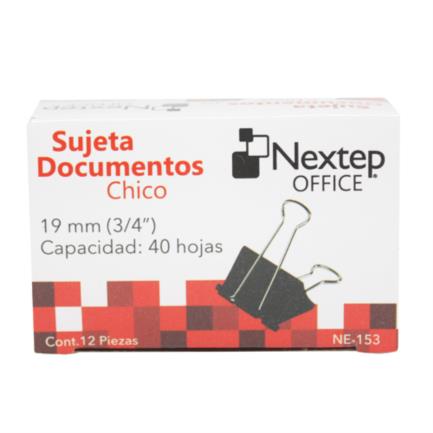 Sujeta Documentos Nextep Chico 19mm (3/4") 12 Pzas