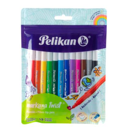 Marcador Pelikan Markana Twist Colores Surtidos Bolsa C/12 Pzas