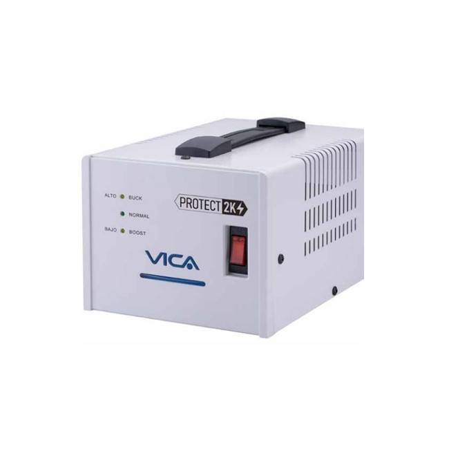 VICA PROTECT 2K REGULADOR DE VOLTAJE, 2000VA/1200W, 4 TOMAS, LEDS, LINEA BLANCA