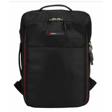 Mochila Swissmobility JACK 17 2 cierres principales expansión porta calzado y bebidas incluidos doble asa Color negro