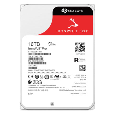 Disco Duro Interno Seagate IronWolf PRO NAS 16TB 3.5 7200 RPM SATA III Caché 256MB