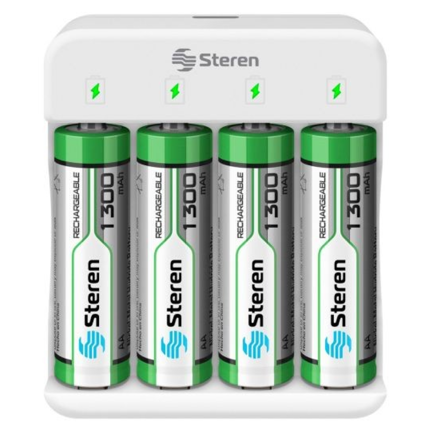 Cargador de Pilas Steren AA Y AAA con 4 Pilas A