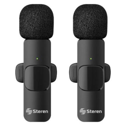 Micrófonos Inalámbricos Steren Filtro Anti Ruido Batería Recargable USB/USB C/Lightning
