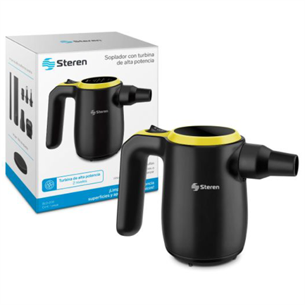Soplador Steren BLO 200 Alámbrico Alta Potencia 450 W Velocidad De Aire 70 m s Motor 48000 RPM Color Negro