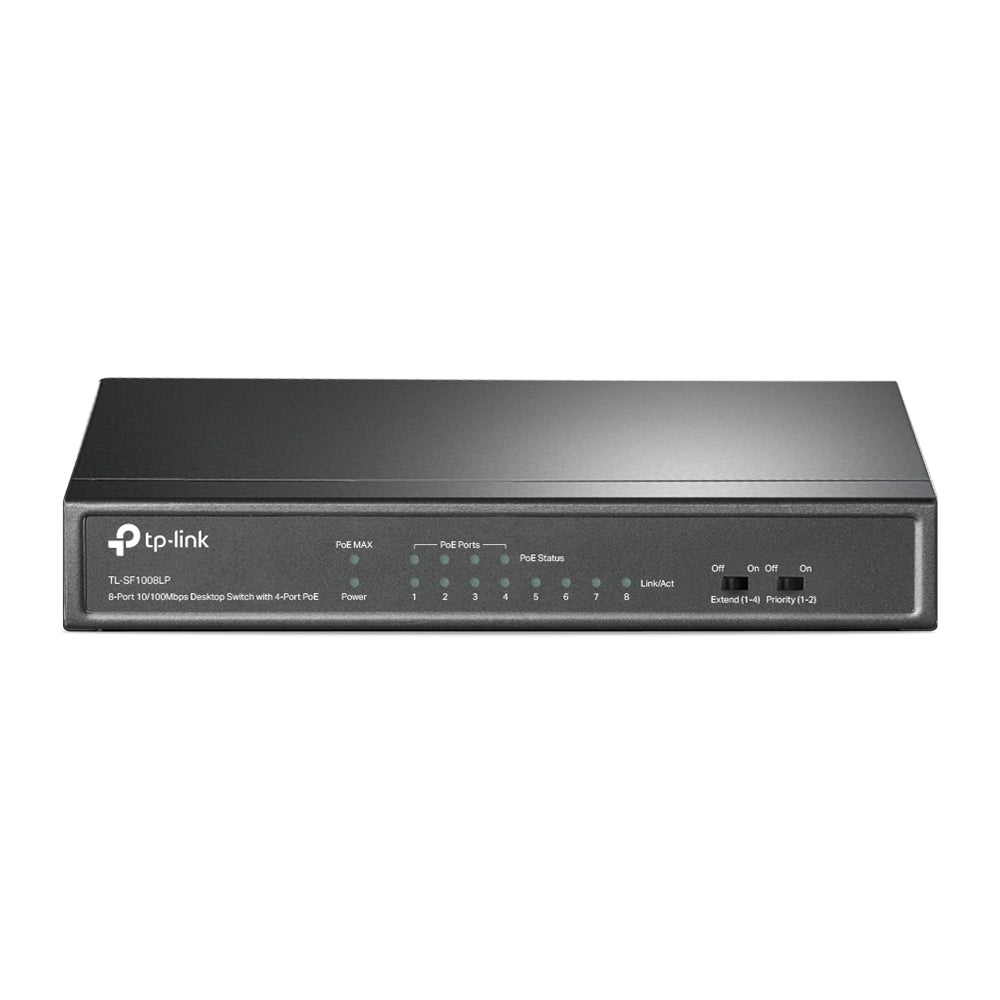 TP-Link TL-SF1008LP 8 Puertos Gestionable Conmutador Ethernet - 2 Capa compatible - 47.10W Power Consumption - 41W Rendimiento PoE - Par trenzado - PoE Ports - De Escritorio