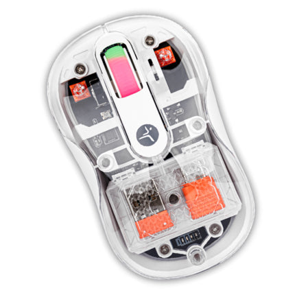Mouse Techzone Ghost White Transparente Inalambrico Click Silencioso 1200 1600 2400 DPI USB/USB C RGB