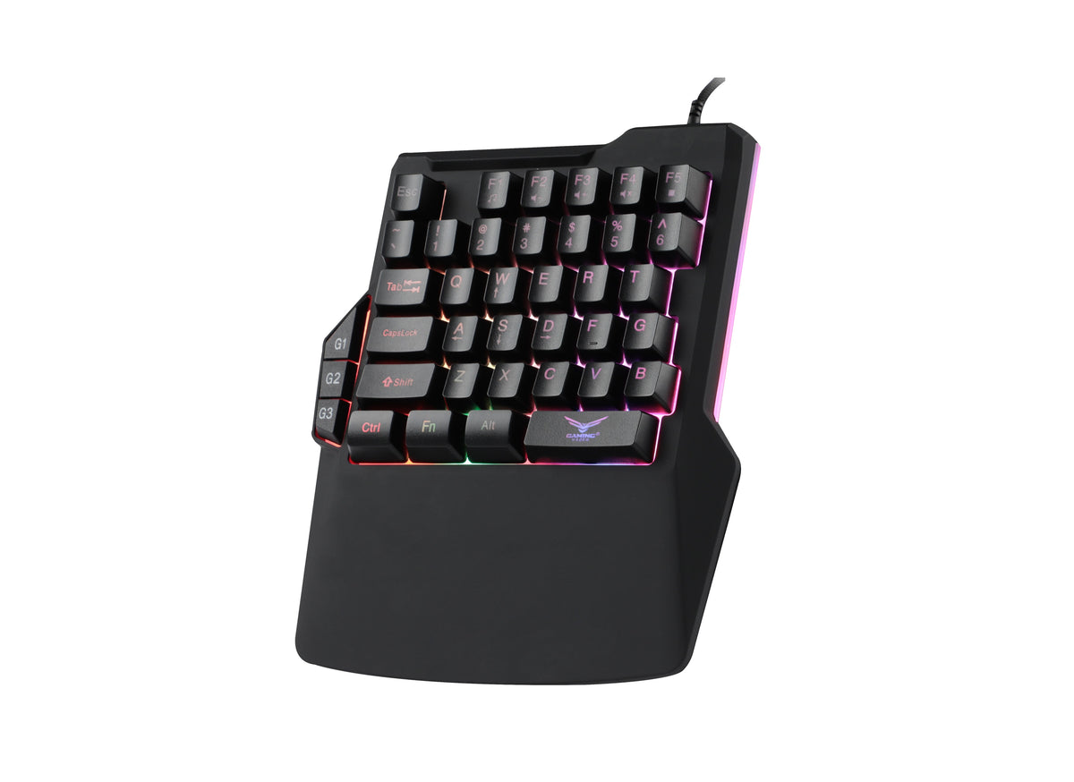 Teclado Gamer Naceb One Hand Atheris RGB Membrana Alambrico Negro