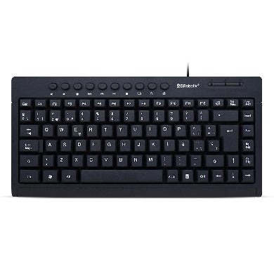 BROBOTIX TECLADO USB MINI MULTIMEDIA COLOR NEGRO - PC Escritorio Laptop Notebook