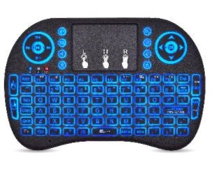 BRobotix MINI TECLADO INALÁMBRICO ILUMINADO Y RECARGABLE para Smart TV, Televisor, TV compatible con Samsung, Sansui, Hisense, LG - Consolas, Celulares, Tablets, laptop