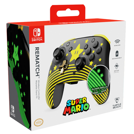 Control de Juego Inalámbrico Turtle Beach Rematch Estrella de Super Mario para Nintendo Switch