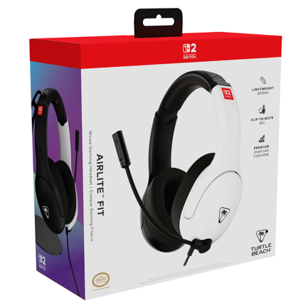 Auriculares de juego con cable Turtle Beach Airlite Fit White Black para Nintendo Switch 2