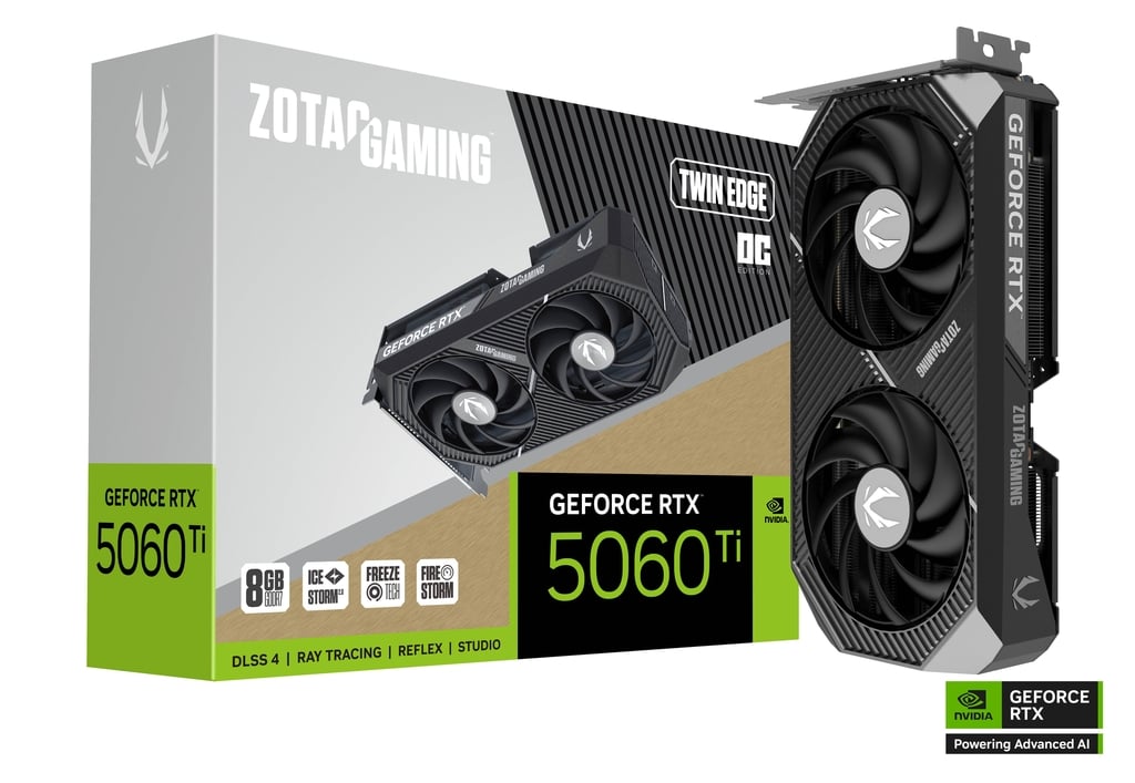 Tarjeta de Video Zotac NVIDIA GeForce RTX 5060 Ti 8GB Twin Edge OC 8GB 128-bit GDDR7 PCI Express x8 5.0