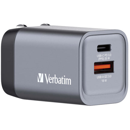 Cargador Verbatim de pared GaN - 2 puertos 35 W