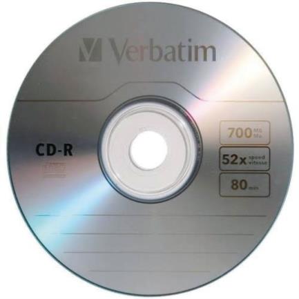 Disco VERBATIM CD-R 80min 700MB 52X Paquete C/50 Pzas