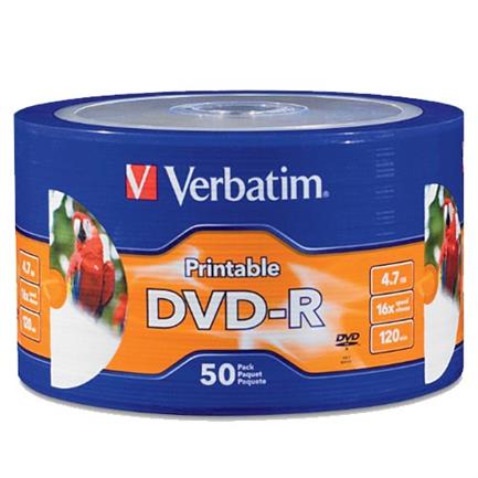 DVD-R VERBATIM 4.7GB 16X Blanco Imprimible C/50