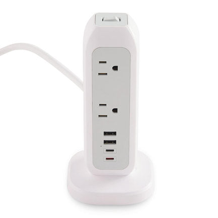 Torre Multicontacto Verbatim con 11 Tomas de Corriente y Protección contra Sobrecarga Puertos 2xUSB-C 2xUSB-A