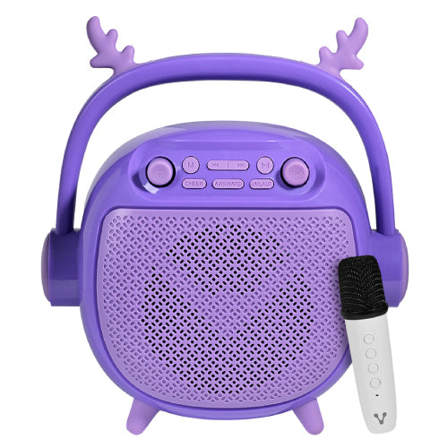 BOCINA VORAGO BSP-205 BLUETOOTH MSD / USB / 3.5MM MICROFONO CON MODOS DE VOZ COLOR PURPURA