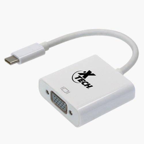 Adaptador XTech con conector Tipo-C macho a VGA hembra Transmision hasta 1920x1200p a 60Hz Longitud 20cm XTC-550