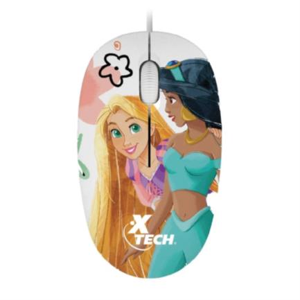 Mouse Alámbrico XTech XTM-D406PS Ambidiestro Princesas Disney 3 Botones 1 Velocidad