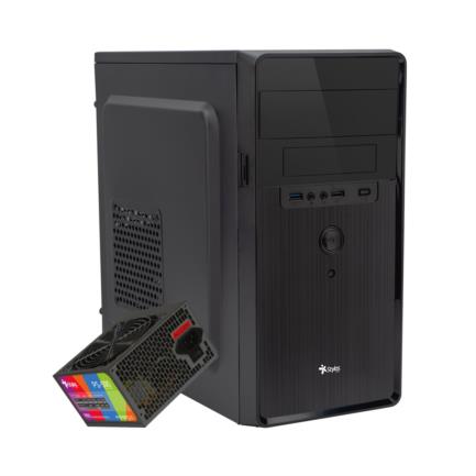 Gabinete Stylos Micro ATX Fuente de Poder 500W Color Negro