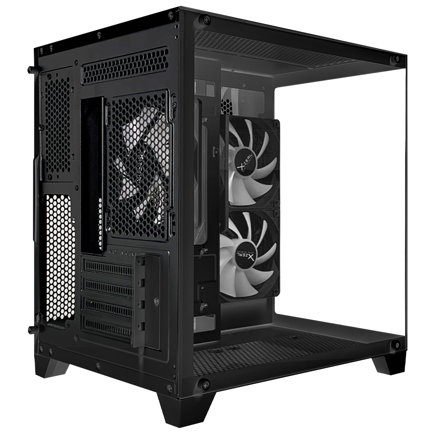 Gabinete Xzeal Panzer II Cubo M-ATX/ITX 2xUSB1.0 + 1x USB3.0 + 3.5 mm + 3 Fans ARGB Negro