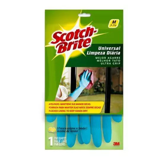 Guantes de latex azules afelpados Scotch -brite 3M tamaño mediano