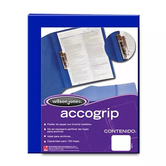 Folder accogrip carta ACCO color azul ob scuro con palanca