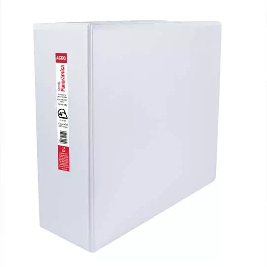 Carpeta panorama herraje D 4" ACCO color blanca, tamaño carta