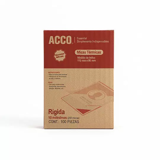 Mica térmica ACCO 11.5x8cm 10 miésimas 5 0 piezas