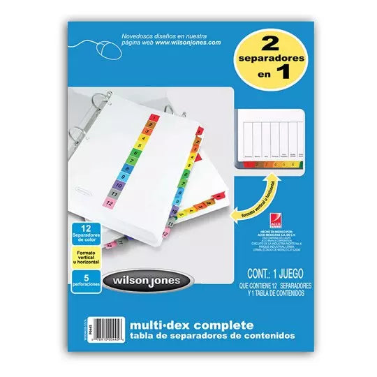 Separador multidex 12 divisiones ACCO ta maño carta