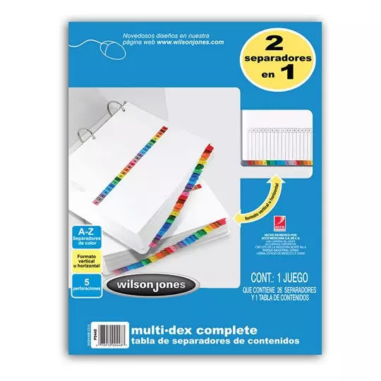 Separador multidex alfabético a-z ACCO t amaño carta