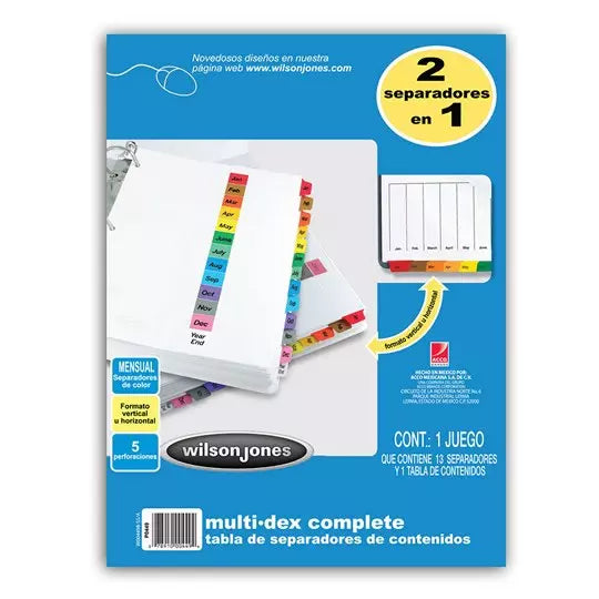 Separador multidex mensual ACCO tamaño c arta