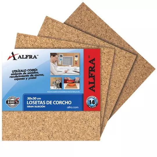 Loseta de corcho Alfra 30 x 30 cm .