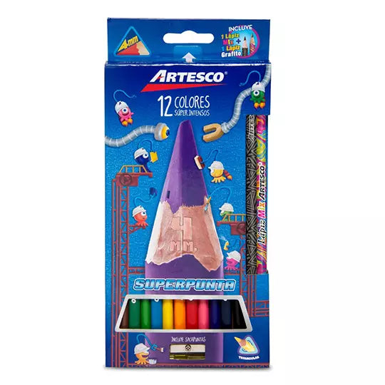 Colores triangulares Artesco largos caja con 12 piezas