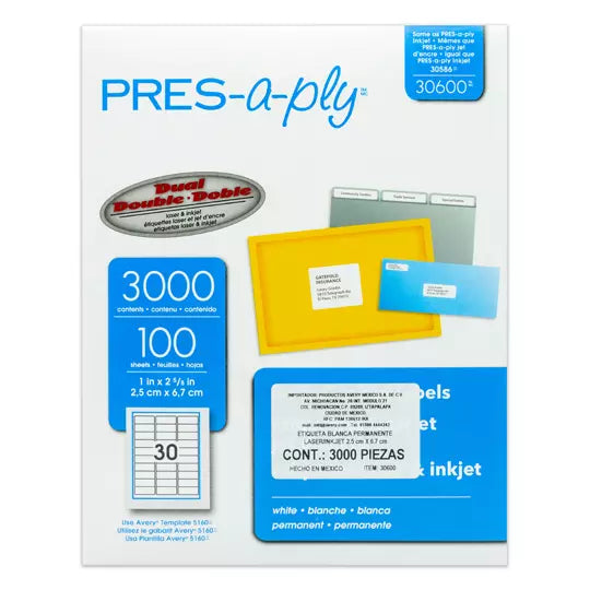 Etiqueta tecnología laser/inkjet AVERY c olor blanco