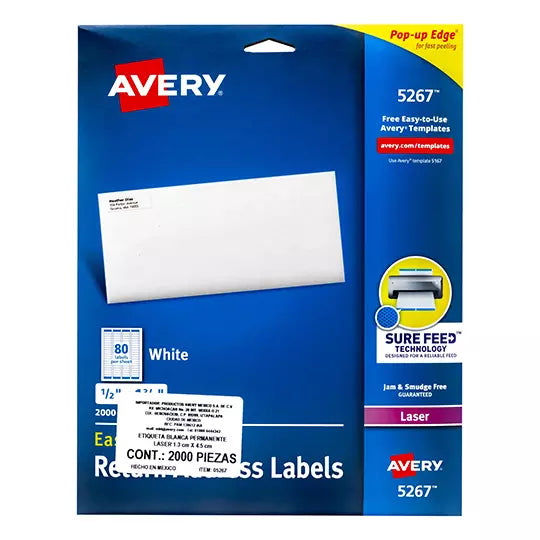 Etiqueta tecnología laser AVERY color bl anco
