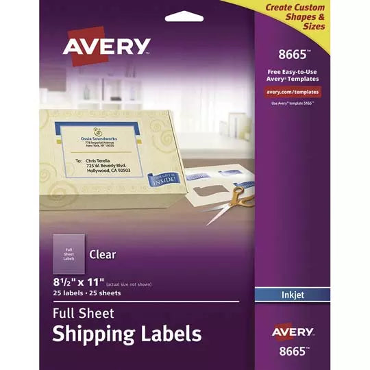 Etiqueta tecnología inkjet AVERY traslúc ida