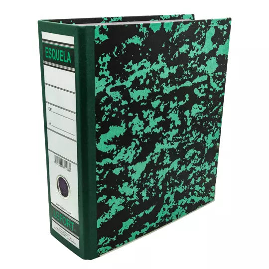 Registrador clásico Lefort esquela color verde marmoleado