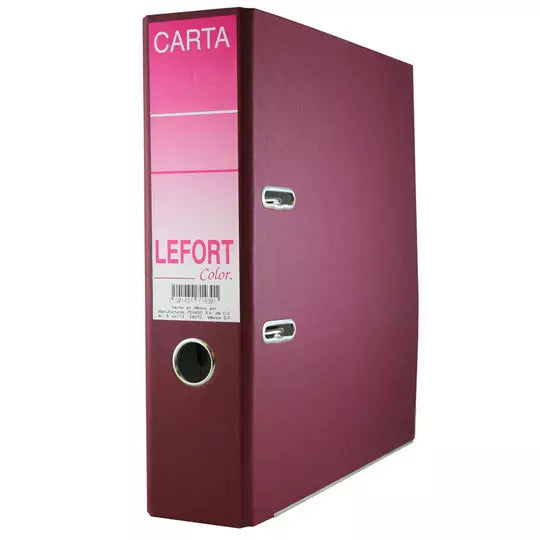 Registrador Lefort carta color vino .