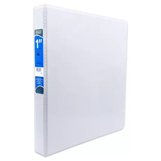 Carpeta panorámica con cristal Kinera ca rta herraje 1 pulgada "O" color blanco