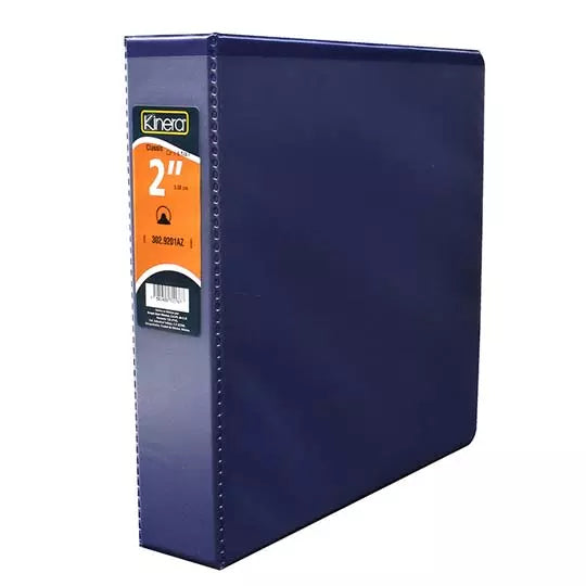 Carpeta panorámica con cristal Kinera ca rta herraje de 2 pulgadas "O" color azul