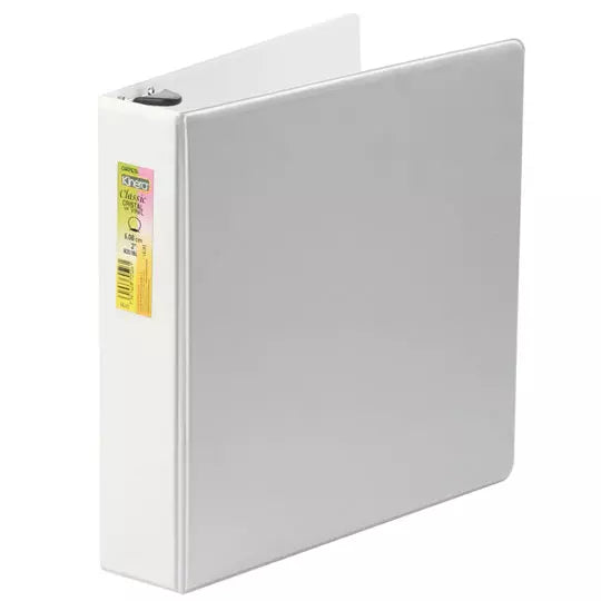 Carpeta panorámica con cristal Kinera ca rta herraje 2 pulgadas "O" color blanco