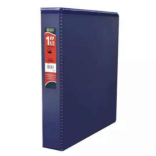 Carpeta panorámica con cristal Kinera ca rta herraje 1.5 pulgadas "O" color azul